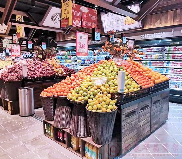 超市木制蔬菜水果堆头